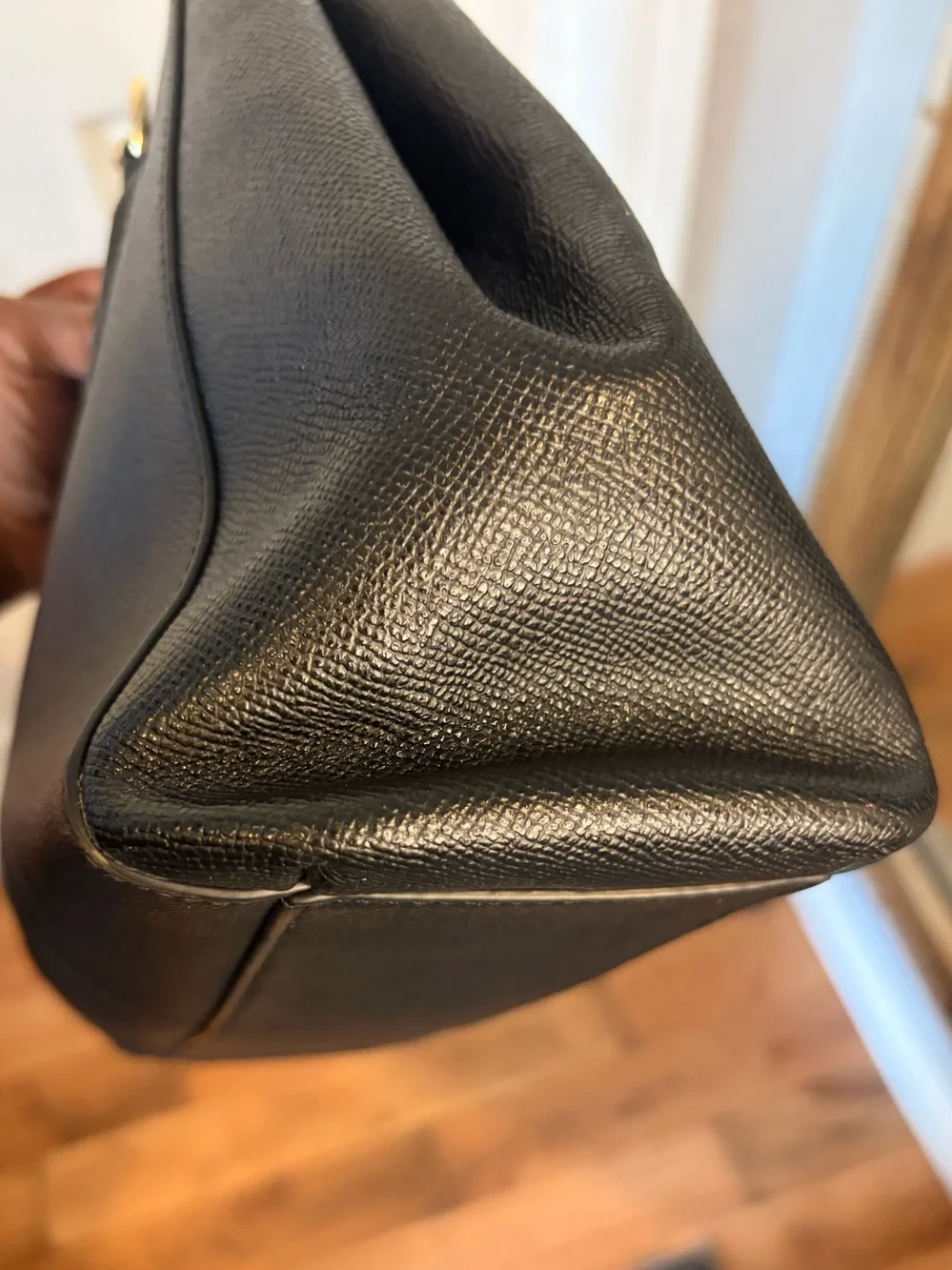 Coach Small Christie Carryall Black Crossgrain Leather Satchel
